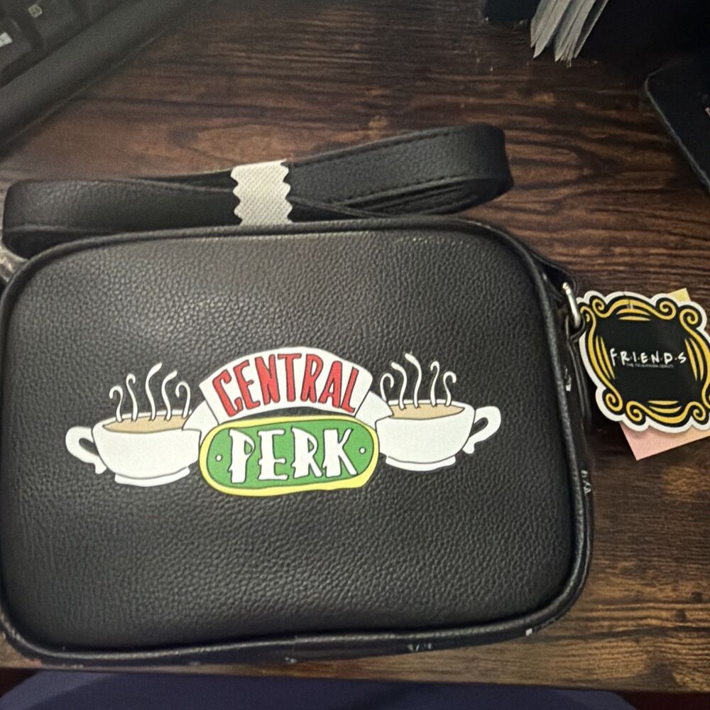 DANI Friends Central Perk Logo Crossbody Bag, Purse for Women, Black